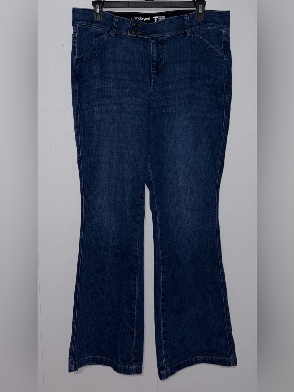 Lane Bryant T3 Tighter Tummy Flare Jeans Size 18 Dark Wash Plus Stretch Denim
